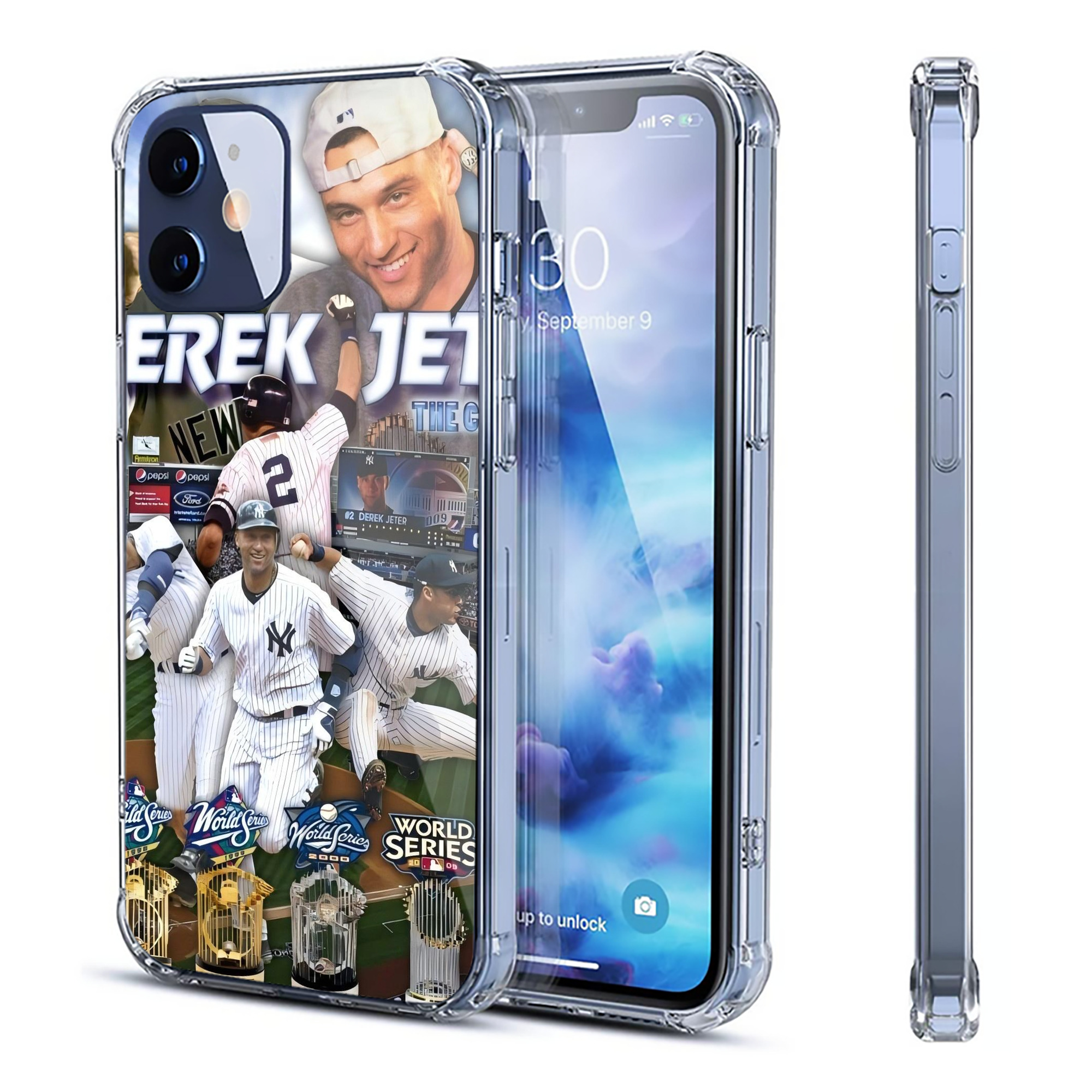 Derek Jeter 100 Clear IPhone 12 Case – Soft TPU With UV Print – Enhanced Drop Protection, Precise Fit, Anti-Fingerprint, Customizable Design, Scratch-Resistant, Yellow-Resistant